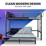 Darrahopens Furniture > Bedroom > Beds & Bed Frames KINGSTON SLUMBER Single Loft Bed And Double Underbed, Multifunctional, Space Saving with Fixed Ladder, Matte Dark Grey