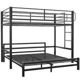 Darrahopens Furniture > Bedroom > Beds & Bed Frames KINGSTON SLUMBER Single Loft Bed And Double Underbed, Multifunctional, Space Saving with Fixed Ladder, Matte Dark Grey