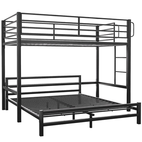 Darrahopens Furniture > Bedroom > Beds & Bed Frames KINGSTON SLUMBER Single Loft Bed And Double Underbed, Multifunctional, Space Saving with Fixed Ladder, Matte Dark Grey