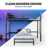Darrahopens Furniture > Bedroom > Beds & Bed Frames KINGSTON SLUMBER Single Loft Bed And Single Underbed, Multifunctional, Space Saving with Fixed Ladder, Matte Dark Grey