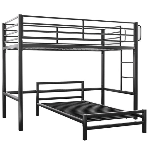 Darrahopens Furniture > Bedroom > Beds & Bed Frames KINGSTON SLUMBER Single Loft Bed And Single Underbed, Multifunctional, Space Saving with Fixed Ladder, Matte Dark Grey