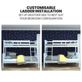 Darrahopens Furniture > Bedroom > Beds & Bed Frames Kingston Slumber Single Over Double Wooden Bunk Bed Frame, Triple Solid Pine 2-in-1 Modular Design, Converts to 2 Beds, For Kids, White