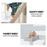 Darrahopens Furniture > Bedroom > Beds & Bed Frames Kingston Slumber Single Over Double Wooden Bunk Bed Frame, Triple Solid Pine 2-in-1 Modular Design, Converts to 2 Beds, For Kids, White