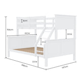 Darrahopens Furniture > Bedroom > Beds & Bed Frames Kingston Slumber Triple Wooden Single Over Double Bunk Bed Frame for Kids, Convertible Design, White