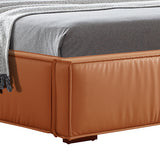 Darrahopens Furniture > Bedroom > Beds & Bed Frames Louis Queen Bed Frame PU leather KD Slat in Wooden Legs