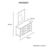 Darrahopens Furniture > Bedroom > Beds & Bed Frames Natural Timber Look Dresser with Mirror In Australia - Darrahopens