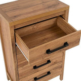 Darrahopens Furniture > Bedroom > Beds & Bed Frames Natural Timber Look Tallboy with 5 Spacious Drawers In Australia - Darrahopens