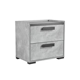 Darrahopens Furniture > Bedroom > Beds & Bed Frames Queen 4 Pcs Bedroom Suite with Tallboy Fabric Upholstery MDF Combination of Black & Cement Colour