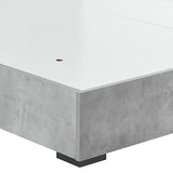 Darrahopens Furniture > Bedroom > Beds & Bed Frames Queen 4 Pcs Bedroom Suite with Tallboy Fabric Upholstery MDF Combination of Black & Cement Colour