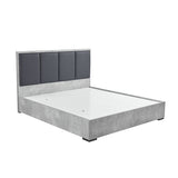 Darrahopens Furniture > Bedroom > Beds & Bed Frames Queen 5 Pcs Bedroom Suite Fabric Upholstery MDF Combination of Black & Cement Colour
