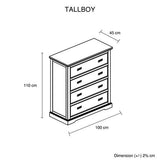 Darrahopens Furniture > Bedroom > Beds & Bed Frames Storage Bedroom Suite Drawers Miami White Colour with Tallboy in Queen In Australia - Darrahopens