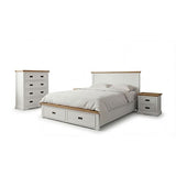 Darrahopens Furniture > Bedroom > Beds & Bed Frames Storage Bedroom Suite Drawers Miami White Colour with Tallboy in Queen In Australia - Darrahopens