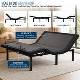 Darrahopens Furniture > Bedroom > Beds & Bed Frames Therapedic Versa Adjustable Queen Bed Base with Massage Function In Australia - Darrahopens