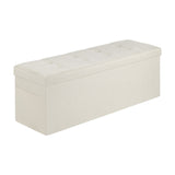 Darrahopens Furniture > Bedroom > Beds & Bed Frames VEVOR Foldable Storage Ottoman Bench, End of Bed Bench with Side Bags, Folding Upholstered Storage Chest Supports 660 lbs, Linen Bed Ottoman with Large Space for Living Room, Bedroom, Entryway, Beige