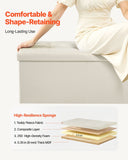 Darrahopens Furniture > Bedroom > Beds & Bed Frames VEVOR Foldable Storage Ottoman Bench, End of Bed Bench with Side Bags, Folding Upholstered Storage Chest Supports 660 lbs, Linen Bed Ottoman with Large Space for Living Room, Bedroom, Entryway, Beige