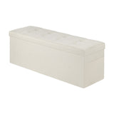 Darrahopens Furniture > Bedroom > Beds & Bed Frames VEVOR Foldable Storage Ottoman Bench, End of Bed Bench with Side Bags, Folding Upholstered Storage Chest Supports 660 lbs, Linen Bed Ottoman with Large Space for Living Room, Bedroom, Entryway, Beige