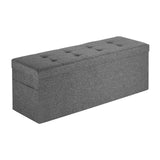 Darrahopens Furniture > Bedroom > Beds & Bed Frames VEVOR Foldable Storage Ottoman Bench, End of Bed Bench with Side Bags, Folding Upholstered Storage Chest Supports 660 lbs, Linen Bed Ottoman with Large Space for Living Room, Bedroom, Entryway, Grey