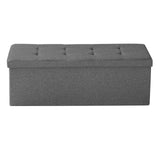 Darrahopens Furniture > Bedroom > Beds & Bed Frames VEVOR Foldable Storage Ottoman Bench, End of Bed Bench with Side Bags, Folding Upholstered Storage Chest Supports 660 lbs, Linen Bed Ottoman with Large Space for Living Room, Bedroom, Entryway, Grey
