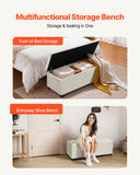 Darrahopens Furniture > Bedroom > Beds & Bed Frames VEVOR Storage Ottoman Bench, Button-Tufted End of Bed Bench with Side Bags, Flip-up Upholstered Storage Chest with Metal Frame, Linen Bed Ottoman for Living Room, Bedroom, Entryway, Office, Beige