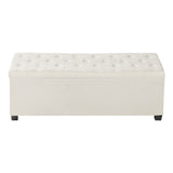 Darrahopens Furniture > Bedroom > Beds & Bed Frames VEVOR Storage Ottoman Bench, Button-Tufted End of Bed Bench with Side Bags, Flip-up Upholstered Storage Chest with Metal Frame, Linen Bed Ottoman for Living Room, Bedroom, Entryway, Office, Beige