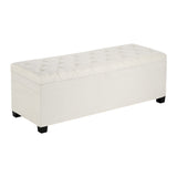 Darrahopens Furniture > Bedroom > Beds & Bed Frames VEVOR Storage Ottoman Bench, Button-Tufted End of Bed Bench with Side Bags, Flip-up Upholstered Storage Chest with Metal Frame, Linen Bed Ottoman for Living Room, Bedroom, Entryway, Office, Beige