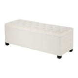 Darrahopens Furniture > Bedroom > Beds & Bed Frames VEVOR Storage Ottoman Bench, Button-Tufted End of Bed Bench with Side Bags, Flip-up Upholstered Storage Chest with Metal Frame, Linen Bed Ottoman for Living Room, Bedroom, Entryway, Office, Beige