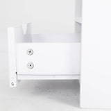 Darrahopens Furniture > Bedroom Bedside Table Side Storage Cabinet Nightstand Bedroom 1 Drawer 2 Shelf LARK WHITE
