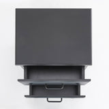 Darrahopens Furniture > Bedroom Bedside Table Side Storage Cabinet Nightstand Bedroom 2 Drawer KEVA BLACK