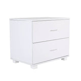 Darrahopens Furniture > Bedroom Bedside Table Side Storage Cabinet Nightstand Bedroom 2 Drawer Legs ETTA WHITE