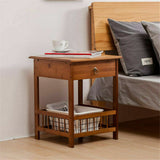 Darrahopens Furniture > Bedroom > Bedside Tables 2 Tier Classic Bedside Table Drawer Side Table Living Room Coffee Tea End Table