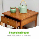 Darrahopens Furniture > Bedroom > Bedside Tables 2 Tier Classic Bedside Table Drawer Side Table Living Room Coffee Tea End Table