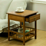 Darrahopens Furniture > Bedroom > Bedside Tables 2 Tier Classic Bedside Table Drawer Side Table Living Room Coffee Tea End Table