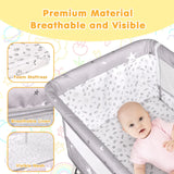 Darrahopens Furniture > Bedroom > Bedside Tables 3-in-1 Grey Baby Bassinet Bedside Crib with Adjustable Height, Mosquito Net & Storage Basket In Australia - Darrahopens