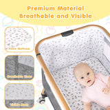 Darrahopens Furniture > Bedroom > Bedside Tables 3 in 1 Grey Baby Bassinet Bedside Crib with Mattress, Adjustable Height and Storage Basket In Australia - Darrahopens