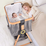 Darrahopens Furniture > Bedroom > Bedside Tables 3 in 1 Grey Baby Bassinet Bedside Crib with Mattress, Adjustable Height and Storage Basket In Australia - Darrahopens