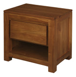 Darrahopens Furniture > Bedroom > Bedside Tables Amsterdam Solid Mahogany Timber 1 Drawer Bedside Table (Light Pecan)