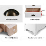 Darrahopens Furniture > Bedroom > Bedside Tables Artiss 2x Bedside Table 3 Drawers Vintage - THYME White