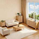 Darrahopens Furniture > Bedroom > Bedside Tables Artiss 2x Bedside Table Round Legs 2 Drawers Pine In Australia - Darrahopens