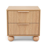 Darrahopens Furniture > Bedroom > Bedside Tables Artiss 2x Bedside Table Round Legs 2 Drawers Pine In Australia - Darrahopens