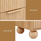 Darrahopens Furniture > Bedroom > Bedside Tables Artiss 2x Bedside Table Round Legs 2 Drawers Pine In Australia - Darrahopens