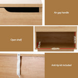Darrahopens Furniture > Bedroom > Bedside Tables Artiss Bedside Table 1 Drawer 1 Shelf Nightstand Pine