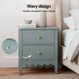 Darrahopens Furniture > Bedroom > Bedside Tables Artiss Bedside Table 2 Drawers Bedroom Storage Nightstand Green