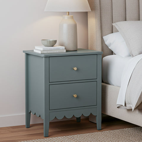 Darrahopens Furniture > Bedroom > Bedside Tables Artiss Bedside Table 2 Drawers Bedroom Storage Nightstand Green