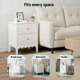 Darrahopens Furniture > Bedroom > Bedside Tables Artiss Bedside Table 2 Drawers Bedroom Storage Nightstand White