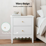 Darrahopens Furniture > Bedroom > Bedside Tables Artiss Bedside Table 2 Drawers Bedroom Storage Nightstand White