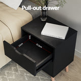 Darrahopens Furniture > Bedroom > Bedside Tables Artiss Bedside Table 2 Drawers - BODEN Black