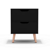 Darrahopens Furniture > Bedroom > Bedside Tables Artiss Bedside Table 2 Drawers - BODEN Black