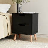 Darrahopens Furniture > Bedroom > Bedside Tables Artiss Bedside Table 2 Drawers - BODEN Black