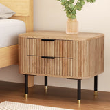 Darrahopens Furniture > Bedroom > Bedside Tables Artiss Bedside Table 2 Drawers Paulownia Wood Pine