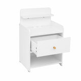 Darrahopens Furniture > Bedroom > Bedside Tables Artiss Bedside Table Drawer Charging Station White